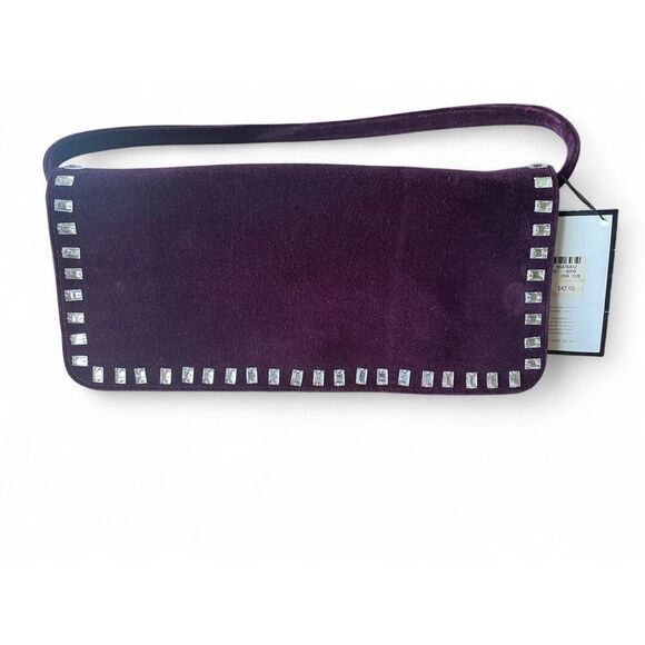NWOT Victoria Secret Women’s Purple Velvet Dress Handbag or Clutch Designer - Picture 1 of 6